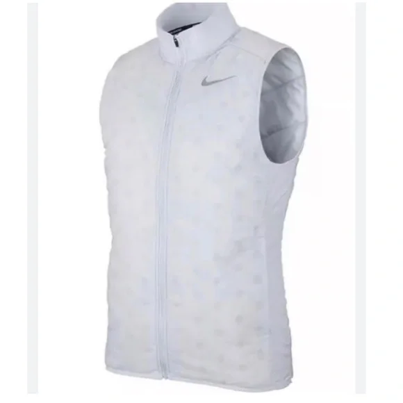 Nike Men’s Light Blue/ OffWhite Aerolayer Repel Thermore Running Vest Size M NWT - Picture 2 of 10